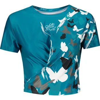 Dámské tričko Dámský funkční crop top premium ALTISPORT VOJ/ALW022TR07 PETROLEJOVÁ PETROLEJOVÁ L