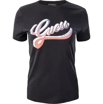 Dámské tričko Dámské Tričko s krátkým rukávem GUESS SS CN SHADED LOGO TEE W3GI34I3Z14-JBLK – Černá XS