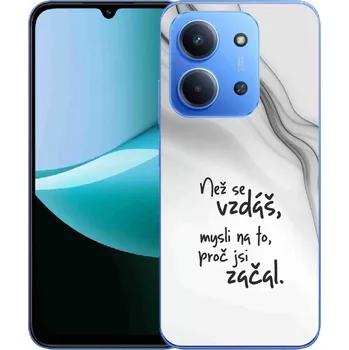 Pouzdro na mobilní telefon Gelový kryt mmCase na Xiaomi Redmi 15C 4G/5G (173mm) - citát 2 bílé pozadí