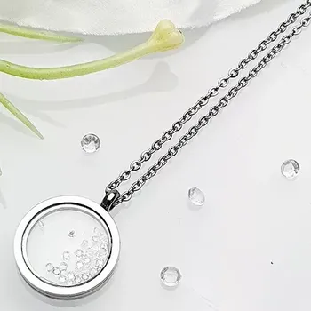 Řetízek Stříbrný dámský ocelový řetízek s přívěskem