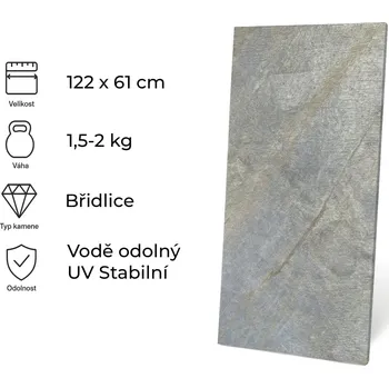 Obklad Windu Kamenná dýha, Deoli Green, 1220x610 mm, 0,74 m2