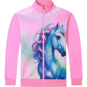 Dívčí vesta DÍVČÍ teplejší MIKINA růžová Kugo PT2506