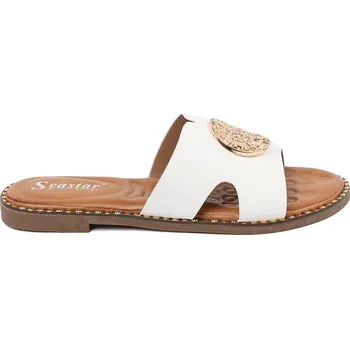 Dámské žabky Seastar Designové nazouváky dámské bílé na plochém podpatku 37