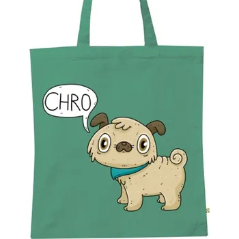 BIO plátěná taška s potiskem mops CHRO!