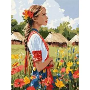 Set školních potřeb Malowanie po numerach - Piękna Ukrainka 30x40cm