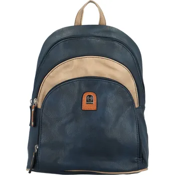 Městský batoh Stylový dámský koženkový batůžek Bennief, tmavě modrý