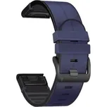 eses Sportovní kožený řemínek pro Garmin - Tmavě modrý, QuickFit 26 mm
