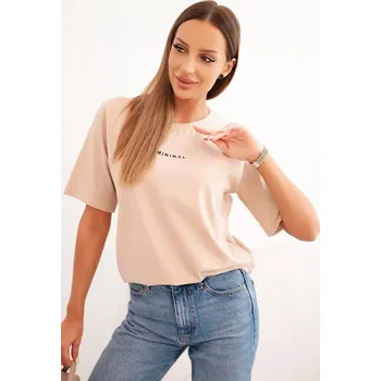 Dámská halenka Polski Dámská bavlněná blůza s potiskem Minimal béžová Polski světle modrá | krémová 3403410