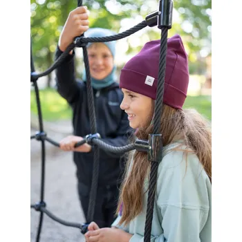 Čepice Doke Dětský set organic maroon pro děti do 11 let