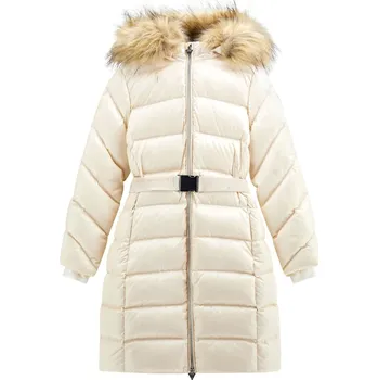 Dětská Zateplená bunda GUESS REAL DOWN HOODED LONG JACKET J4BL18WGL50-G012 – Béžová 12