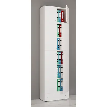 Policová skříň VCM Kancelářská skříň Lona XXL s otočnými dveřmi S nástavcem a zásuvkou, bílá 486660