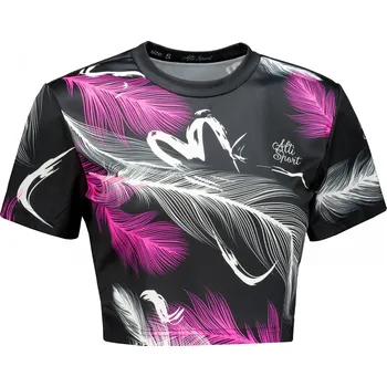 Dámské tričko Dámský crop top premium ALTISPORT VOJ/ALW001TR07 ČERNORŮŽOVÁ ČERNORŮŽOVÁ L