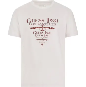 Pánské tričko Pánské Tričko s krátkým rukávem GUESS SS CN GUESS 1981 TRIANGLE TEE M4GI27J1314-G011 – Bílá M