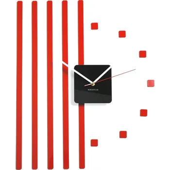 Hodiny Nalepovací nástěnné hodiny do obýváku červená