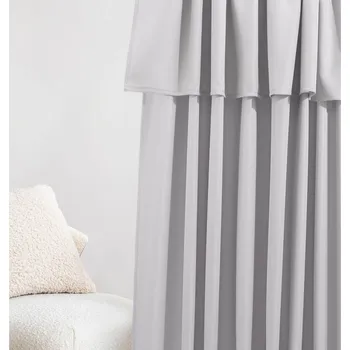 Závěs Světle šedý závěs MIA na stuhu 140 x 250 cm