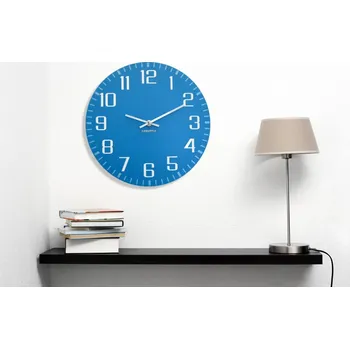 Hodiny Hodiny na zeď moderní modré barvy