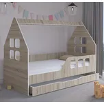 Dětský domeček na postel se šuplíkem 160 x 80 cm v provedení dub sonoma pravý