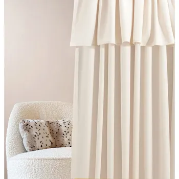 Závěs Světle krémový závěs MIA na stuhu 140 x 250 cm