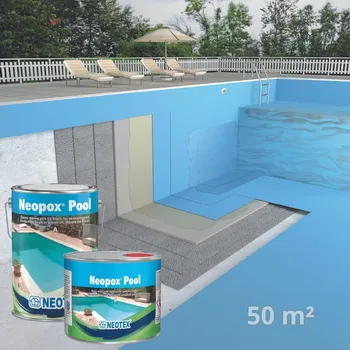 barva na beton IZOLUJTO.CZ Epoxidová sada pro bazén 50 m2 - beton, plast - modrá