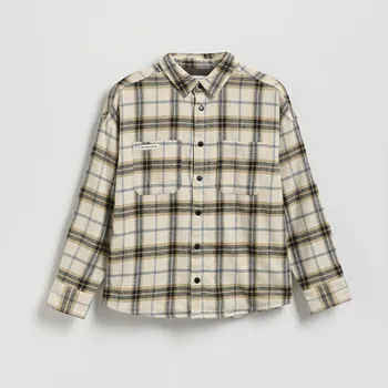 Chlapecká košile Reserved - Kostkovaná košile - béžová - 525GO-08X - 525GO-08X-170