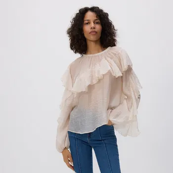 Reserved - Volánová halenka - krémová - 760HF-01X - 760HF-01X-XS