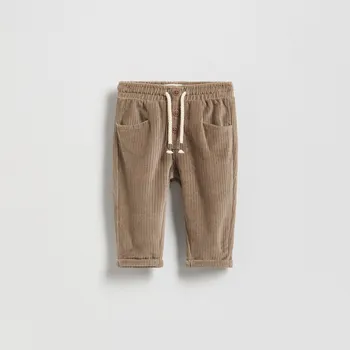 Reserved - Kalhoty se zavazováním - kávová - 440CJ-84X - 440CJ-84X-80