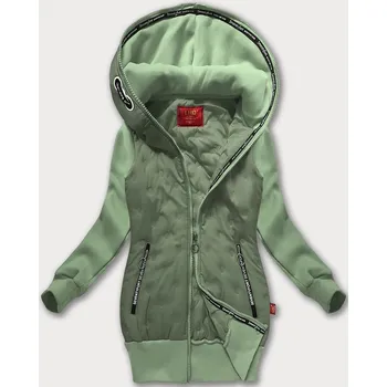 Šedozelená dámská mikino-bunda s kapucí LHD (AMG-162A) odstíny zelené XL (42)