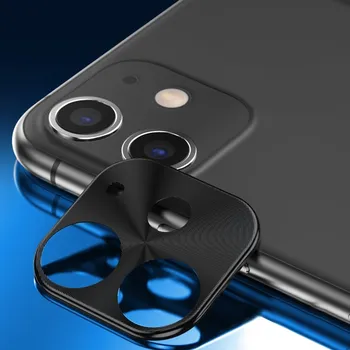 Pouzdro na mobilní telefon Kovový rámeček na zadní kameru iPhone 11 - Černá