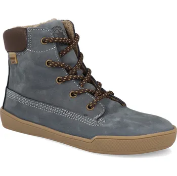 Dívčí zimní obuv Barefoot dětské zimní boty Develab - Mid Boot Laces WR Navy modré Velikost: 35