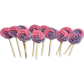 Přisada na vaření a pečení Cukrová lízátka fialovo růžová 12ks - I LOVE CAKES