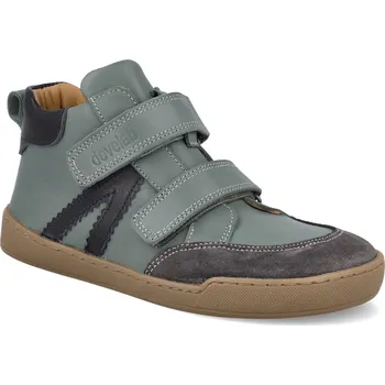 Dětská sportovní obuv Barefoot dětské kotníkové boty Develab - Midcut Sneak. 2Velcro leath Forest zelené Velikost: 32