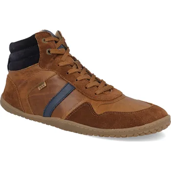 Dívčí zimní obuv Barefoot pánské zimní boty Develab - Md Cut Sneaker Laces WR Cognac hnědé Velikost: 44