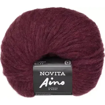Příze Novita Aino 5451 Vínová (Nadýchaná hřejivá příze Aino Sisu )