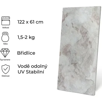 Obklad Windu Kamenná dýha, Sanjeevani White, 1220x610 mm, 0,74 m2