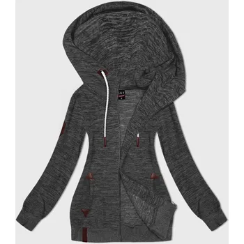 Dámská mikina Grafitová melanžová rozepínací polarová (fleecová) mikina (2310) odstíny šedé 46