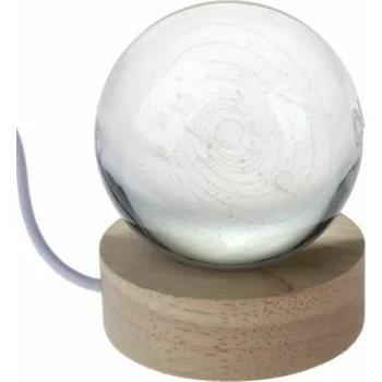 Casa de Engel Home Svitici skleněná koule na dřevěném podstavci, USB, 0/60 Fialová UNI (2813181)