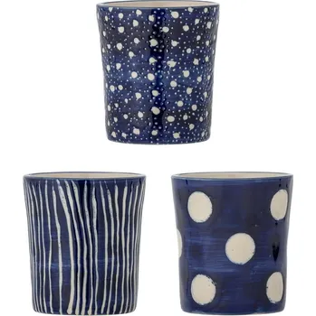 Tmavě modré šálky v sadě 3 ks na espresso z kameniny 190 ml Minoa – Bloomingville ID_1813170