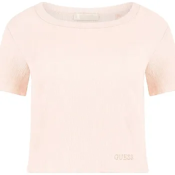 Dámské tričko Dámské Tričko s krátkým rukávem GUESS SS CN SMOKED TOP W3GP34KBQI0-G6O1 – Růžová XL