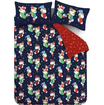 Povlečení Červené/modré dětské povlečení do postýlky 120x150 cm Christmas Elves – Catherine Lansfield ID_1801717