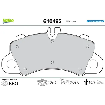Autodíl Sada brzdových destiček, kotoučová brzda VALEO 610492