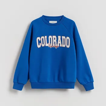 Chlapecká mikina Reserved - Mikina s nápisy - světle modrá - 901FJ-50X - 901FJ-50X-128