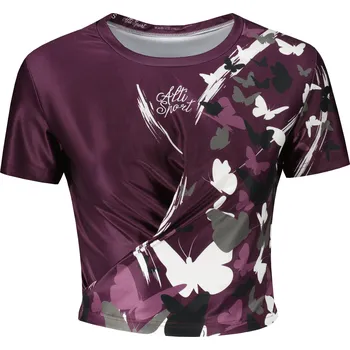 Dámské tričko Dámský funkční crop top premium ALTISPORT VOJ/ALW022TR07 FIALOVÁ FIALOVÁ M