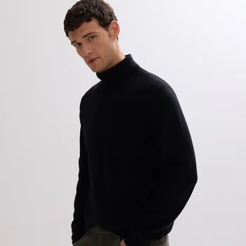 Pánský svetr Reserved - Rolák z merino vlny - černý - 440GQ-99X - 440GQ-99X-M