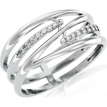 Prsten Couple, Elegantní prsten Trisha, bílé zlato se zirkony, vel. 59, prům. 18.8 mm, 585-66-1-0319.1B00.0.59.001