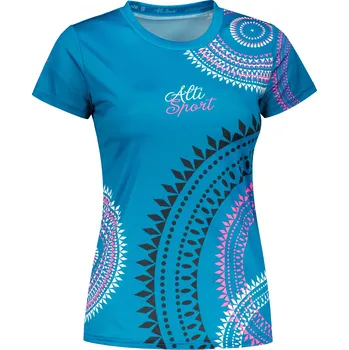 Dámské funkční triko premium ALTISPORT VOJ/ALW033TR01 PETROLEJOVÁ/RŮŽOVÁ XL