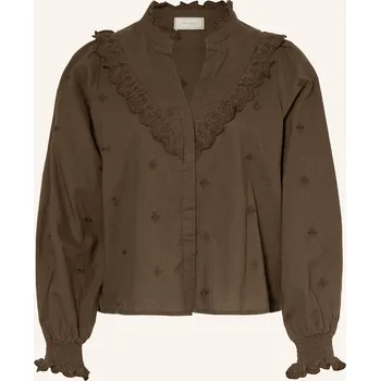 Dámská halenka Neo Noir Dámská Halenka S Volánky, tmavě hnědá, 40