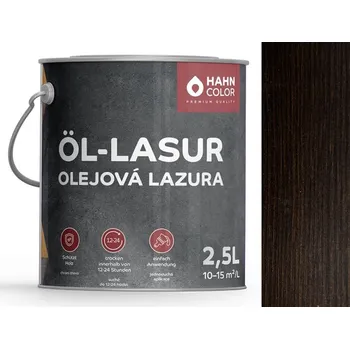 Olej na dřevo Hahn Color OLEJOVÁ LAZURA 2,5L OL-12 Eben - Ebenholz