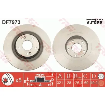 Brzdový kotouč Brzdový kotouč TRW (DF7973)