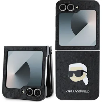 Pouzdro na mobilní telefon Karl Lagerfeld PU Saffiano Monogram Karl Head Zadní Kryt pro Samsung Galaxy Z Flip 6/7 FE