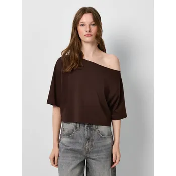 Zkrácené tričko - M - House - tmavě hnědá - 723GP-89X